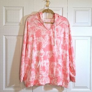 Livi Lane Bryant Pink Tie Dye French Terry Hoodie